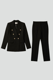 Ariadna | Conjunto de Blazer Cruzado con Botones Mujer Pantalón Ajustado