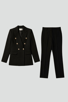 Ariadna | Conjunto de Blazer Cruzado con Botones Mujer Pantalón Ajustado