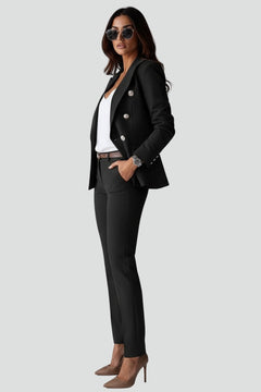 Ariadna | Conjunto de Blazer Cruzado con Botones Mujer Pantalón Ajustado