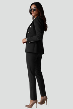 Ariadna | Conjunto de Blazer Cruzado con Botones Mujer Pantalón Ajustado
