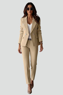 Ariadna | Conjunto de Blazer Cruzado con Botones Mujer Pantalón Ajustado