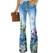 Ariadna | Jeans Flare Estampado Floral Mujer Cintura Alta