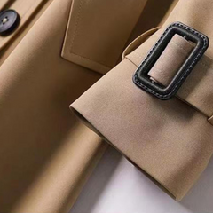 Ariadna | Trench Coat Largo Mujer Cinturón Forro Cuadros