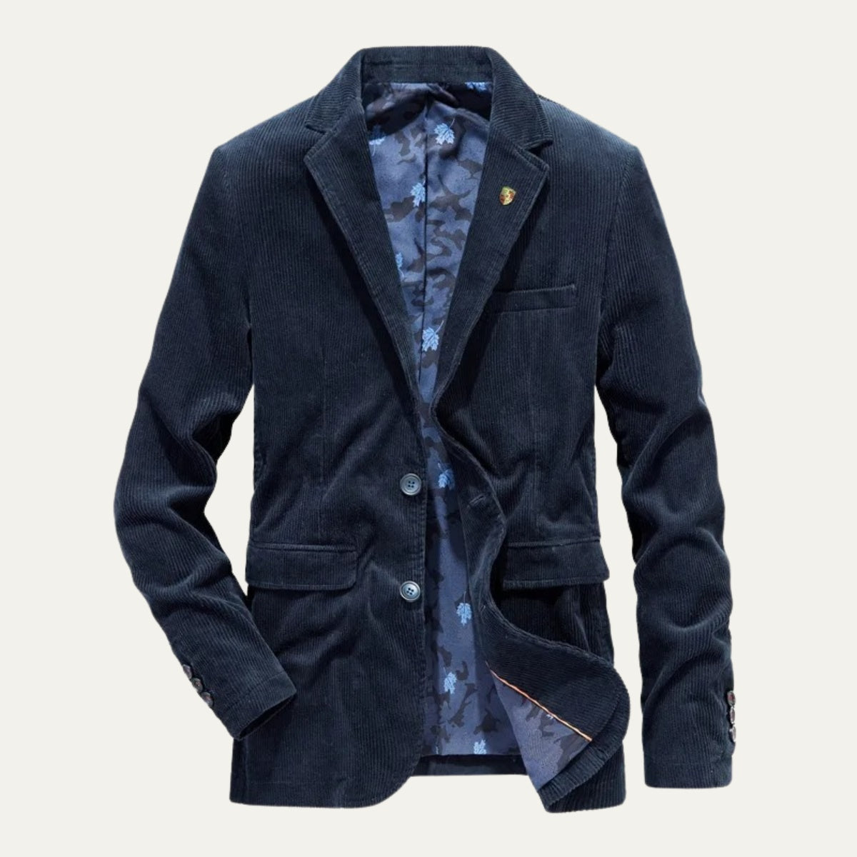 Arnau | Blazer de Pana Hombre Americana Cuello Solapa Forro Estampado