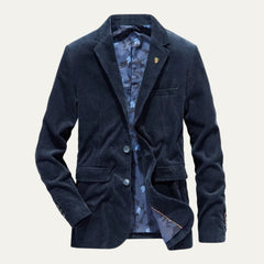 Arnau | Blazer de Pana Hombre Americana Cuello Solapa Forro Estampado