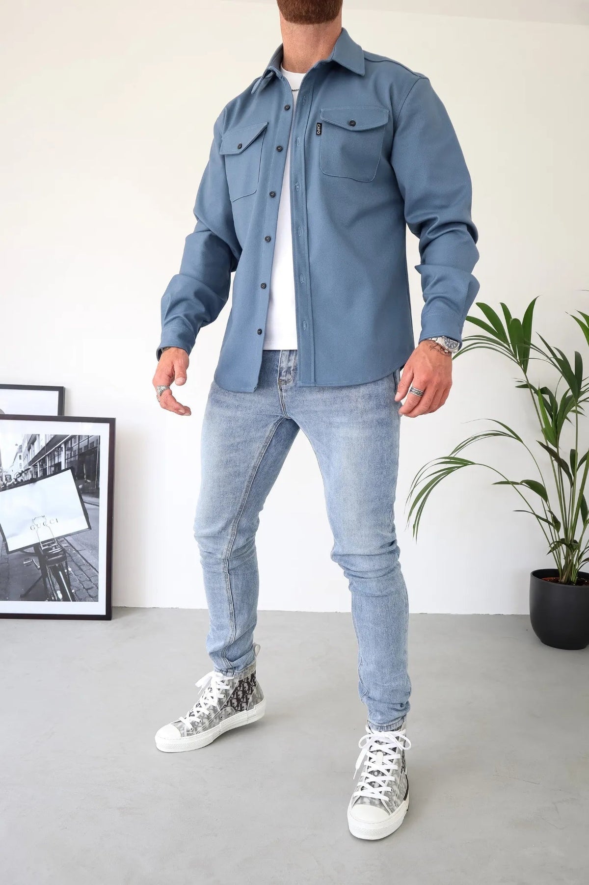 Arnau | Camisa Vaquera Hombre Manga Larga Bolsillos