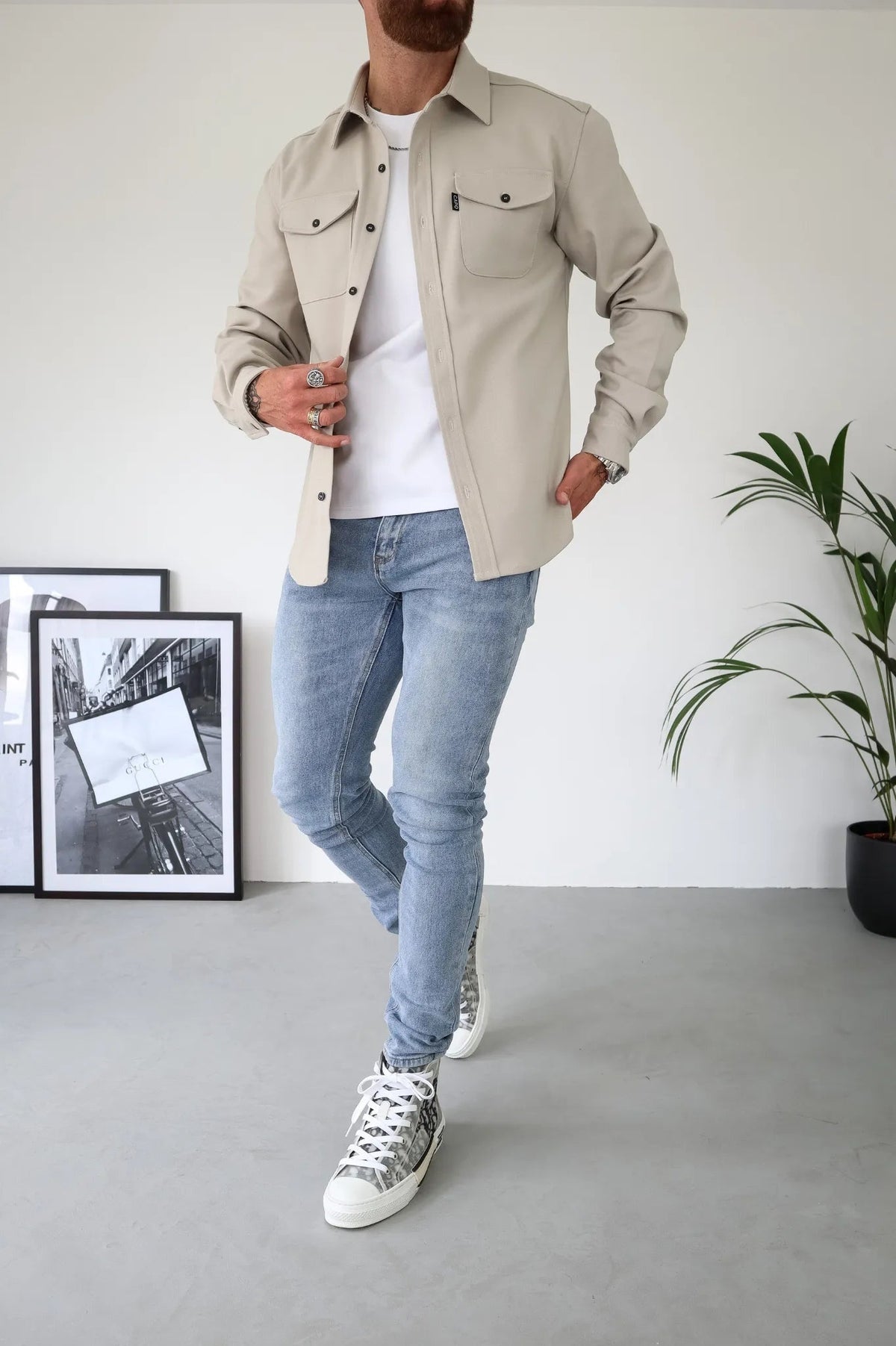 Arnau | Camisa Vaquera Hombre Manga Larga Bolsillos