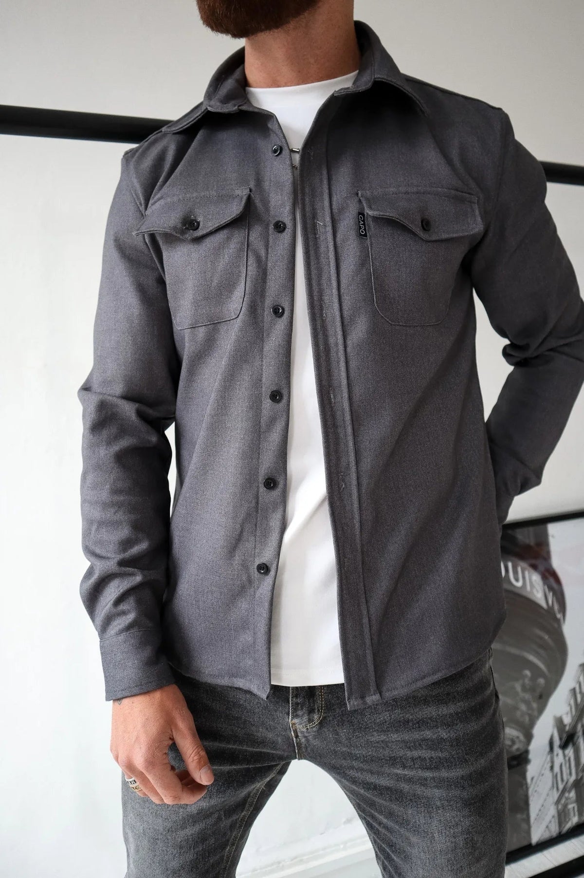 Arnau | Camisa Vaquera Hombre Manga Larga Bolsillos
