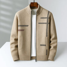 Arnau | Chaqueta de Cachemira con Cremallera Hombre Cuello Alto Estampado Geométrico
