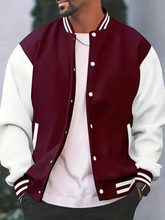 Arnau | Varsity Jacket Hombre Bicolor Botones a Presión