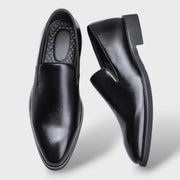 Arturo | Mocasines Negros de Cuero Hombre Puntera Afilada