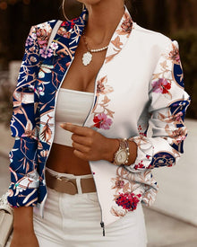 Beatriz | Bomber Estampado Floral Mujer Cremallera