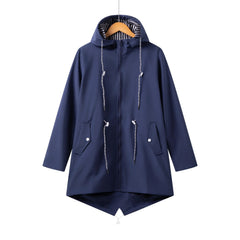 Beatriz | Chubasquero Impermeable Mujer con Capucha Cordón Ajustable
