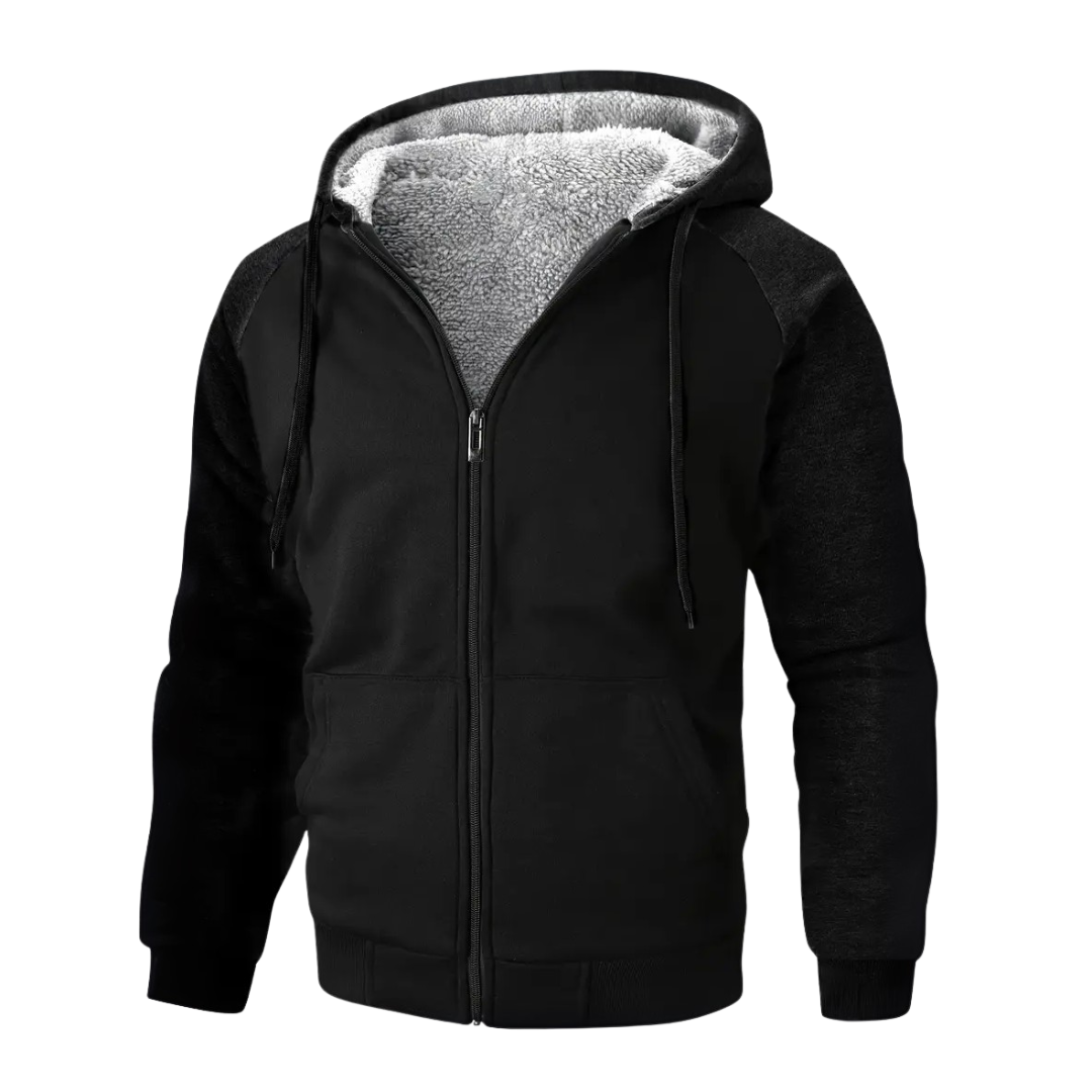 Borja | Sudadera con Cremallera Hombre Forro Sherpa con Capucha