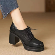 Candela | Zapatos Oxford de Tacón Bloque Mujer Cordones Plataforma