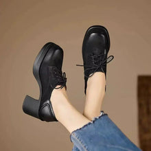 Candela | Zapatos Oxford de Tacón Bloque Mujer Cordones Plataforma