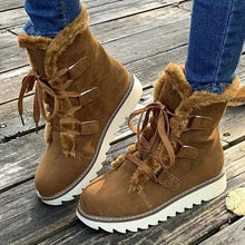 Carla | Botas de Invierno Forradas Mujer Planas con Cordones