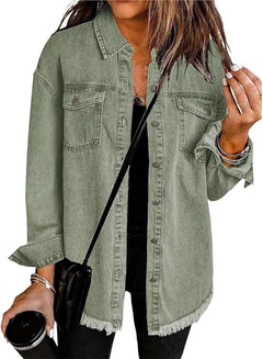 Carla | Sobrecamisa Mujer Vaquera Oversize Manga Larga Bolsillos