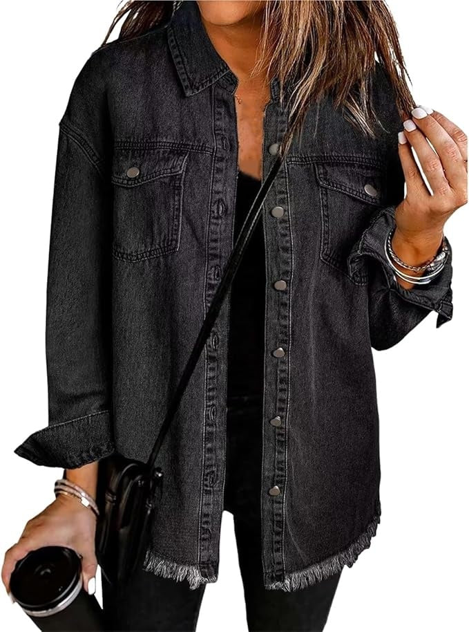Carla | Sobrecamisa Mujer Vaquera Oversize Manga Larga Bolsillos