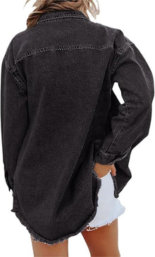 Carla | Sobrecamisa Mujer Vaquera Oversize Manga Larga Bolsillos