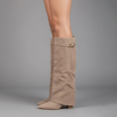 Cayetana | Botas Altas de Ante Mujer Caña Alta Tacón