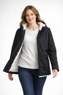 Cayetana | Chaqueta Impermeable con Forro Borreguito Mujer con Capucha