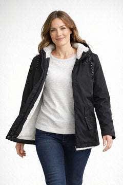 Cayetana | Chaqueta Impermeable con Forro Borreguito Mujer con Capucha