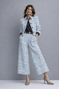 Cayetana | Conjunto de Tweed Chaqueta y Pantalón Culotte Mujer Cintura Alta