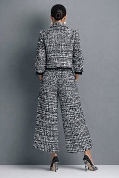 Cayetana | Conjunto de Tweed Chaqueta y Pantalón Culotte Mujer Cintura Alta