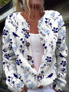 Amaia | Chaqueta de Punto Estampada Mujer Botones Floral