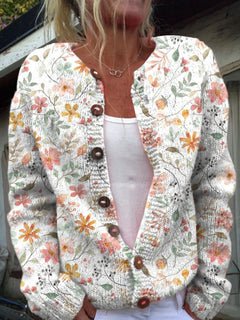 Amaia | Chaqueta de Punto Estampada Mujer Botones Floral