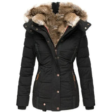 Paloma | Chaquetón Acolchado con Capucha de Pelo Mujer Slim Fit