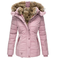 Paloma | Chaquetón Acolchado con Capucha de Pelo Mujer Slim Fit