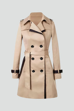 Claudia | Trench Coat Gabardina Larga Mujer con Cinturón Doble Botonadura