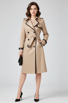 Claudia | Trench Coat Gabardina Larga Mujer con Cinturón Doble Botonadura