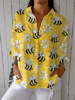 Consuelo | Blusa de Otoño Estampada Mujer Escote V