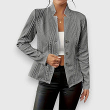 Covadonga | Jersey Cuello Alto Mujer Punto Trenzado Ajustado