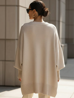Covadonga | Jersey Oversize Asimétrico de Punto Mujer Cuello Redondo