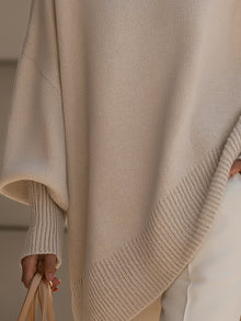 Covadonga | Jersey Oversize Asimétrico de Punto Mujer Cuello Redondo