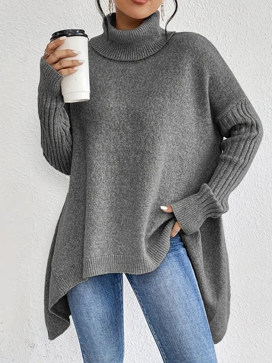 Daniela | Women's Oversized Asymmetric Turtleneck Sweater