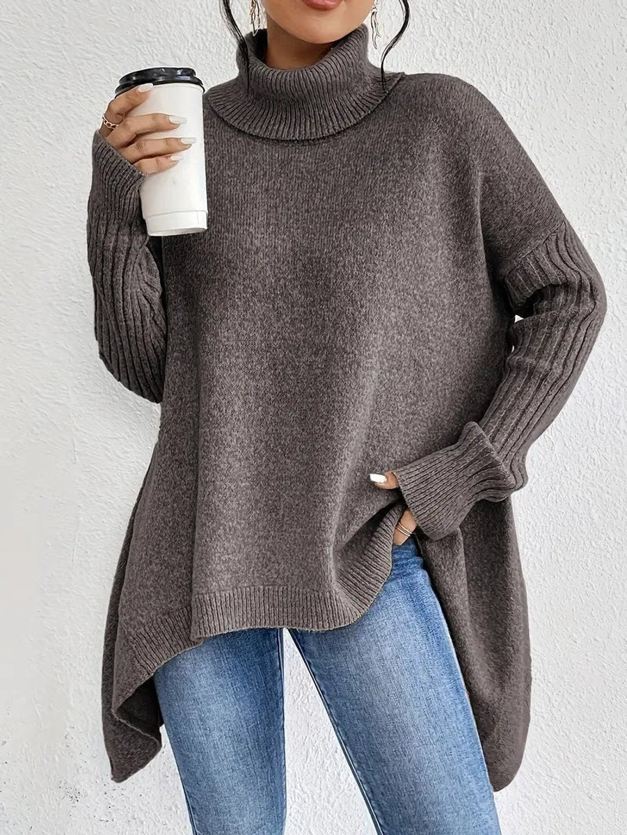 Daniela | Women's Oversized Asymmetric Turtleneck Sweater