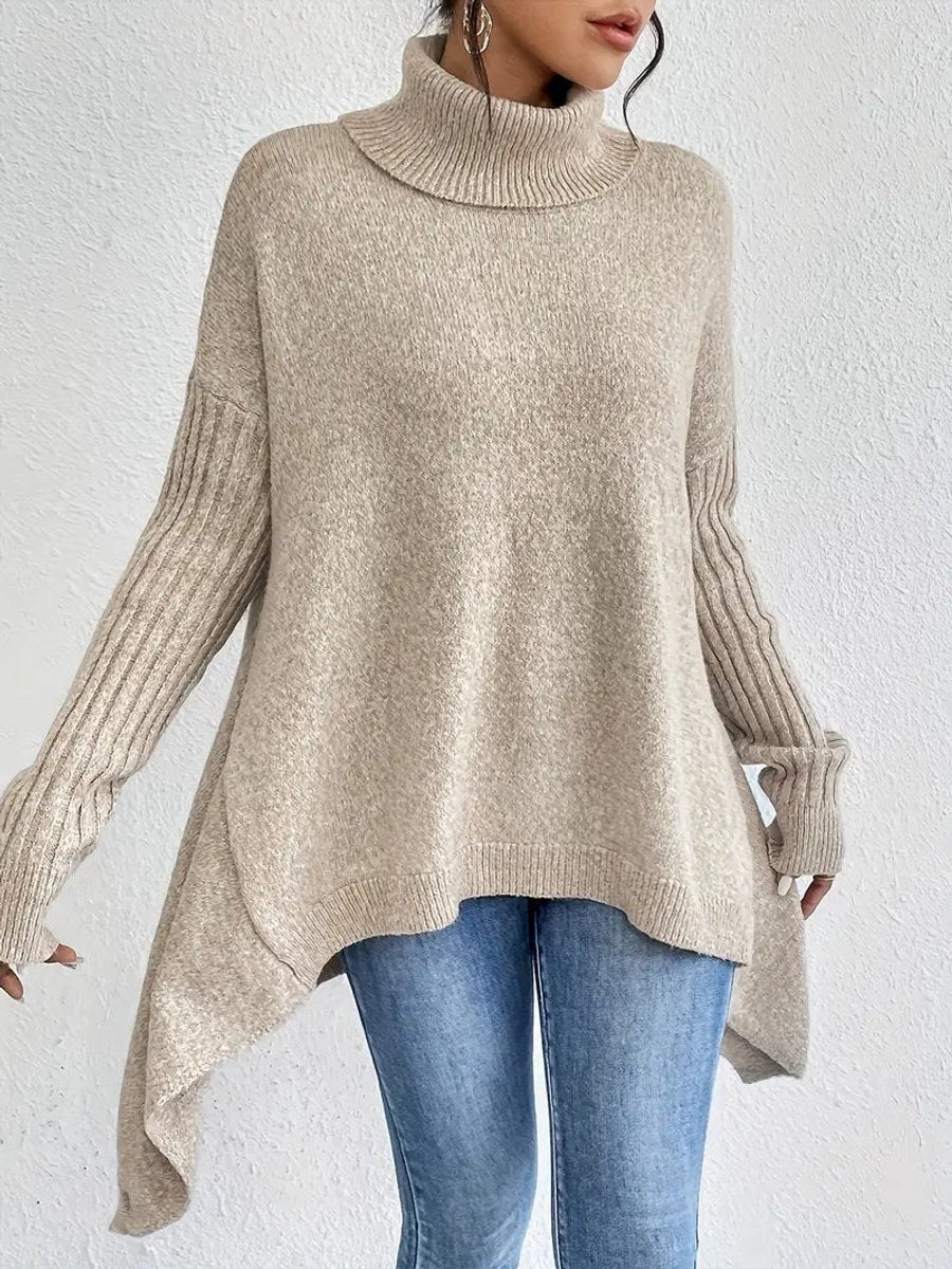 Daniela | Women's Oversized Asymmetric Turtleneck Sweater