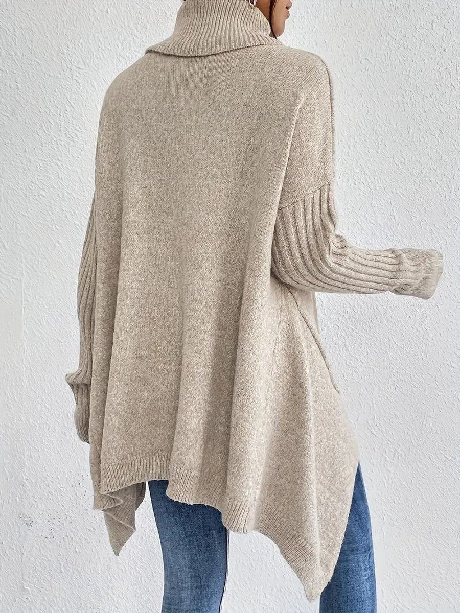 Daniela | Women's Oversized Asymmetric Turtleneck Sweater