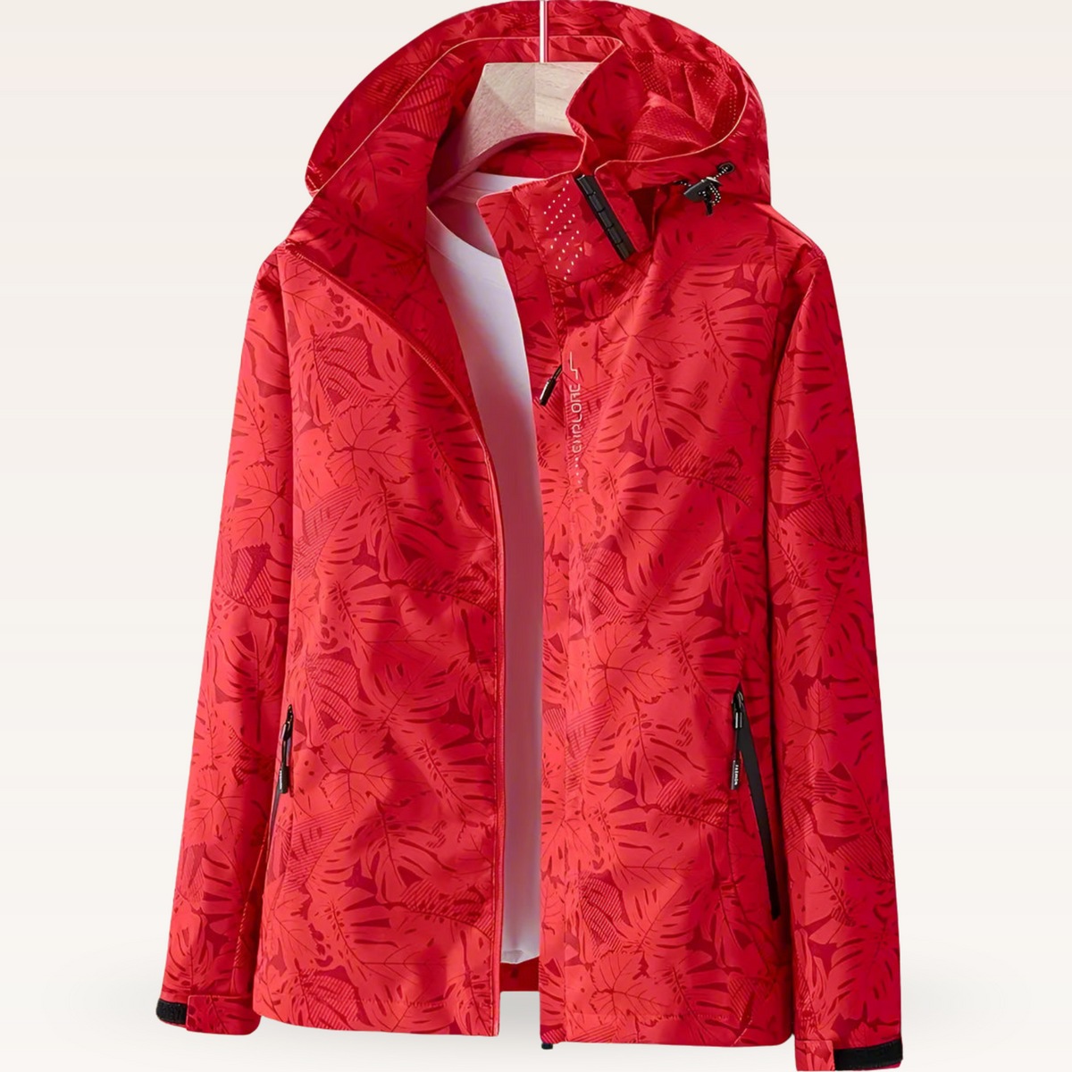Daría | Chaqueta Cortavientos Estampada con Capucha Mujer Cremallera