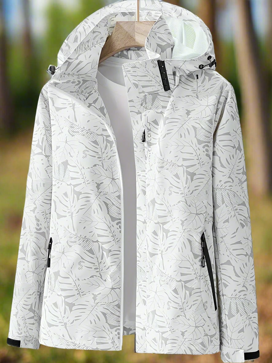 Daría | Chaqueta Cortavientos Estampada con Capucha Mujer Cremallera