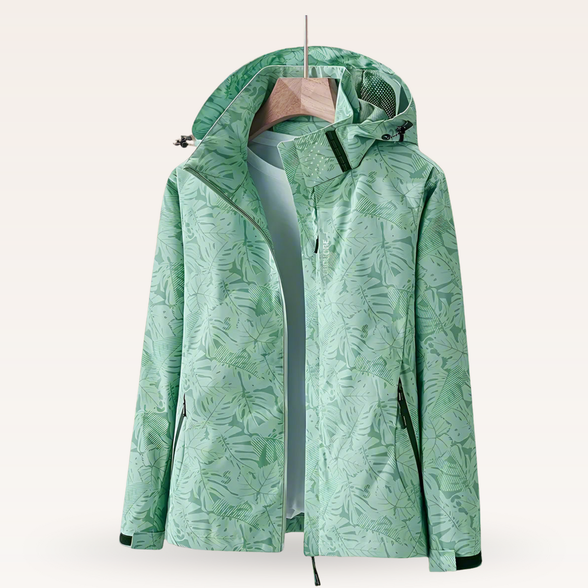 Daría | Chaqueta Cortavientos Estampada con Capucha Mujer Cremallera