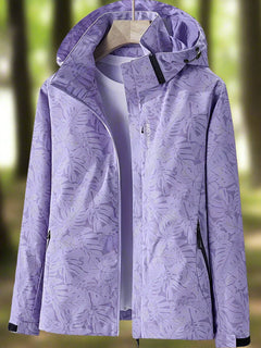Daría | Chaqueta Cortavientos Estampada con Capucha Mujer Cremallera