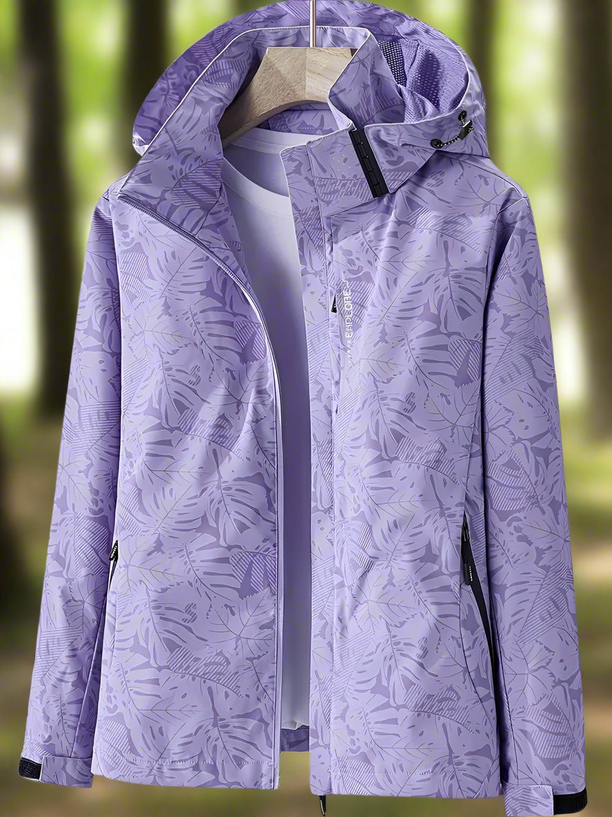 Daría | Chaqueta Cortavientos Estampada con Capucha Mujer Cremallera
