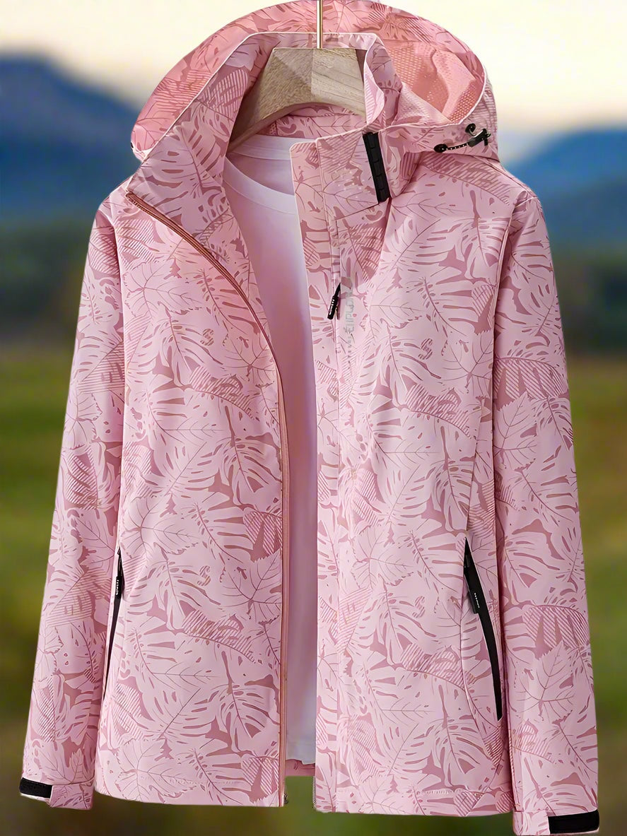 Daría | Chaqueta Cortavientos Estampada con Capucha Mujer Cremallera