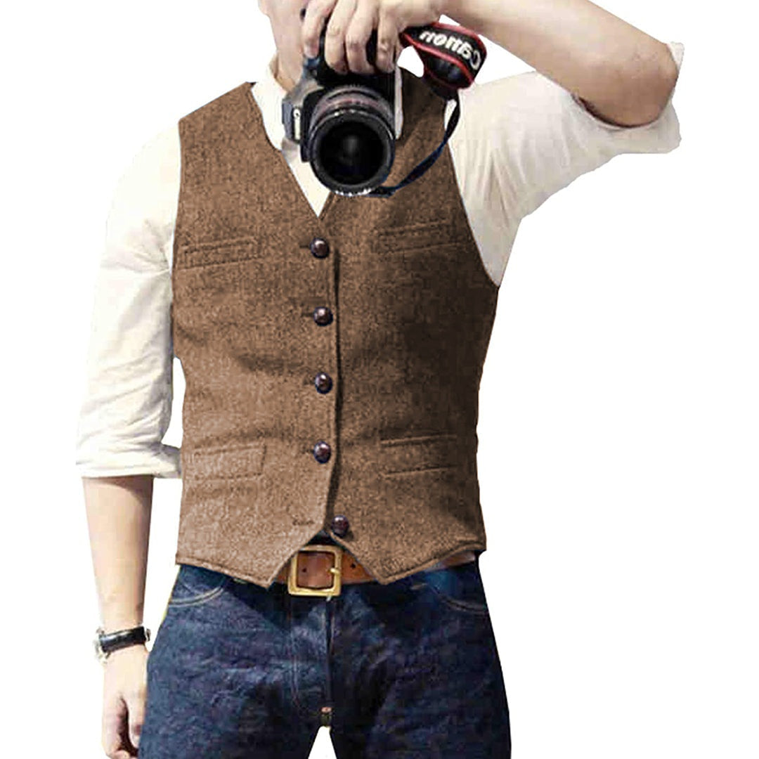 Darío | Gilet Vaquero Hombre Botones Cuello V